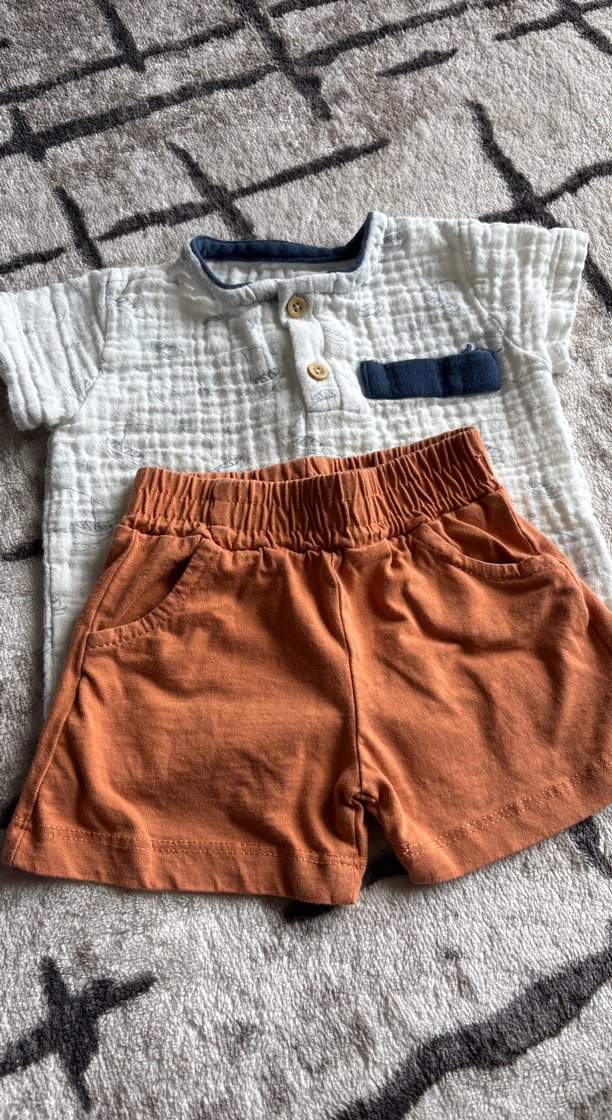 Kısa Kollu Pamuk Bebek Takımı - Görsel 2