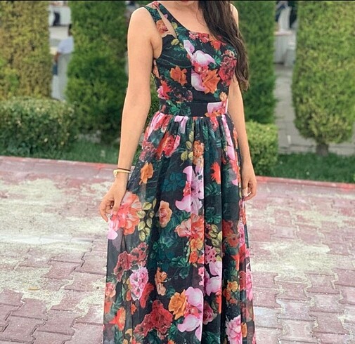 Çiçekli elbise Abiye uzun elbise yazlık elbise