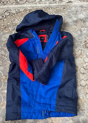 Koyu Mavi Kırmızı Fermuarlı Erkek Mont - Görsel 2