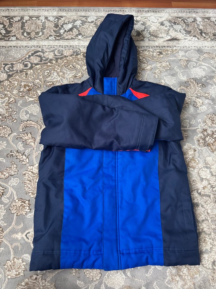 Koyu Mavi Kırmızı Fermuarlı Erkek Mont - Görsel 3