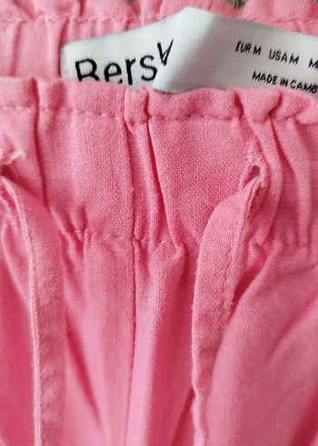 m Beden pembe Renk Pembe Keten Kadın Uzun Kesim Blazer Ceket pantolon takım