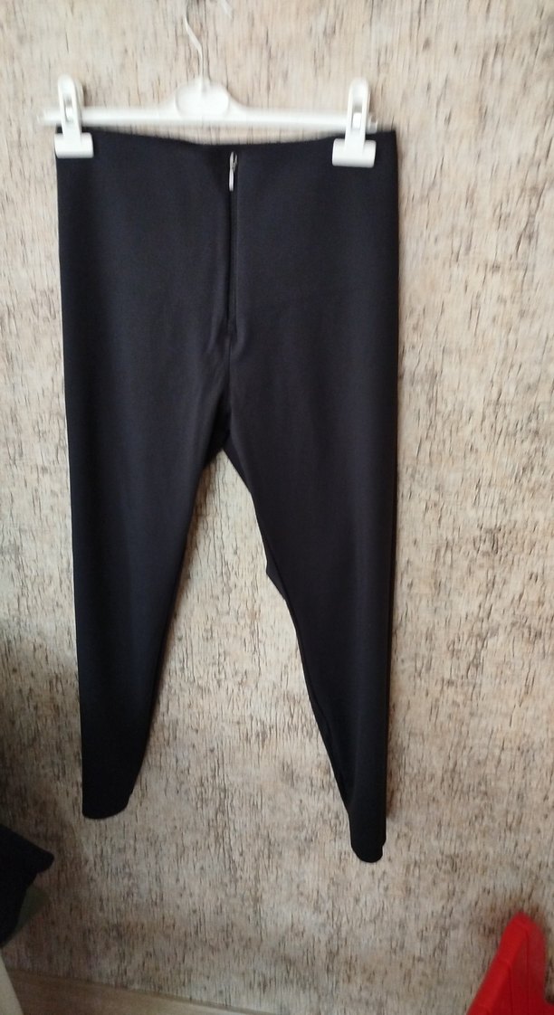 Siyah Fermuarlı Kadın Tayt - Görsel 2