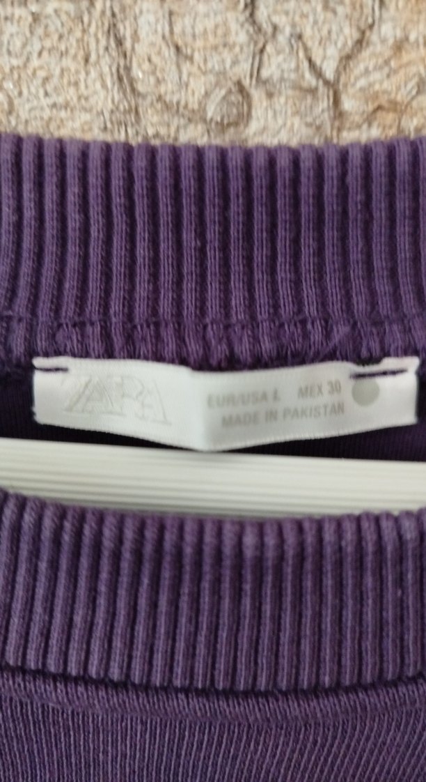 Mor Kadın Bisiklet Yaka Uzun Kollu Sweatshirt - Görsel 3