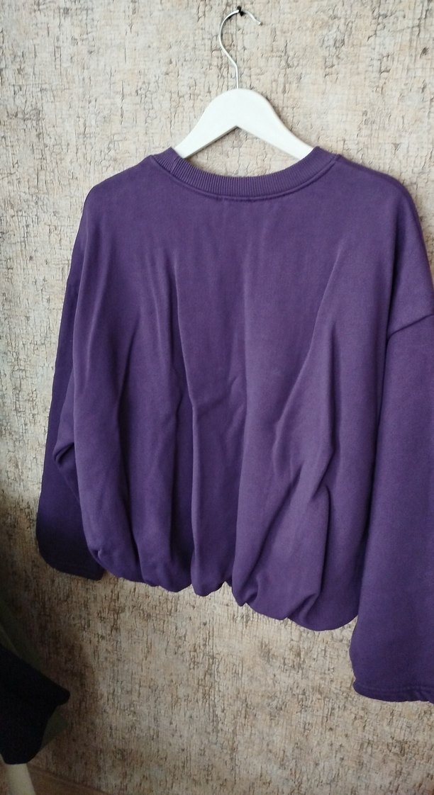 Mor Kadın Bisiklet Yaka Uzun Kollu Sweatshirt - Görsel 4