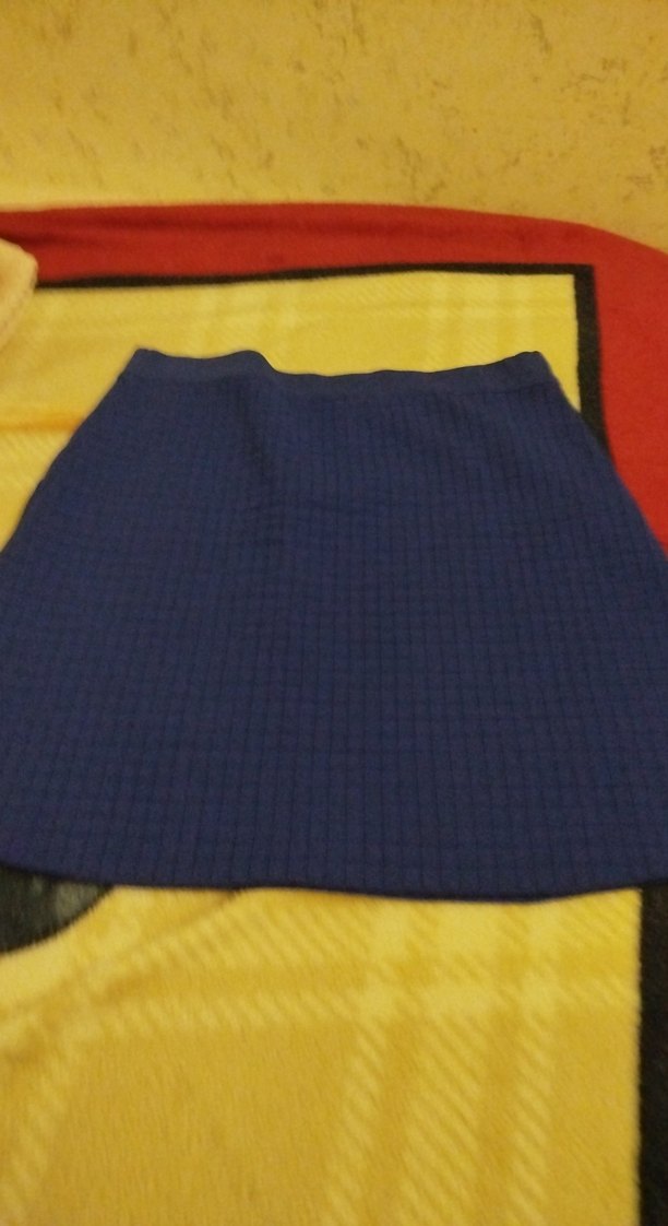 Düğmeli Mavi Mini Etek - Görsel 4