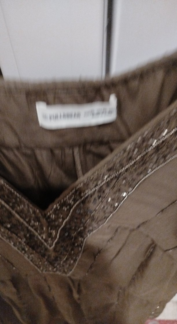 Nakışlı V Yaka Bohem elbise - Görsel 2