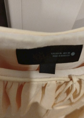 Bej Keten Volanlı elbise - Görsel 3