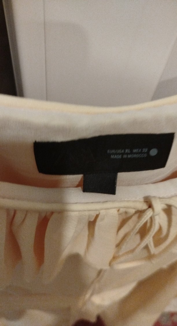 Bej Keten Volanlı elbise - Görsel 3