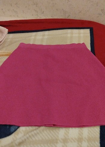 Düğmeli Pembe Mini Etek - Görsel 4