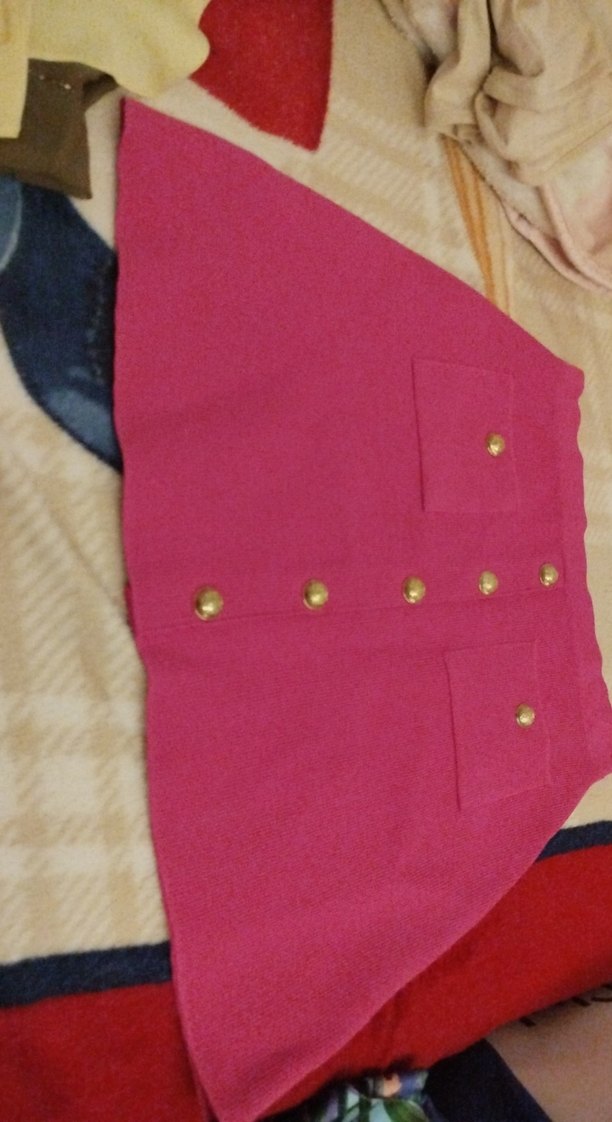 Düğmeli Pembe Mini Etek - Görsel 2