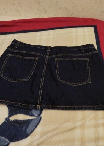 Kadın Koyu Mavi Kot Mini Etek - Görsel 4