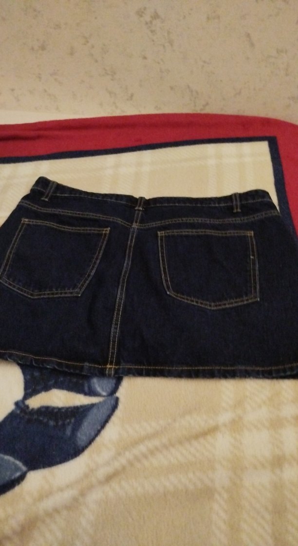 Kadın Koyu Mavi Kot Mini Etek - Görsel 4