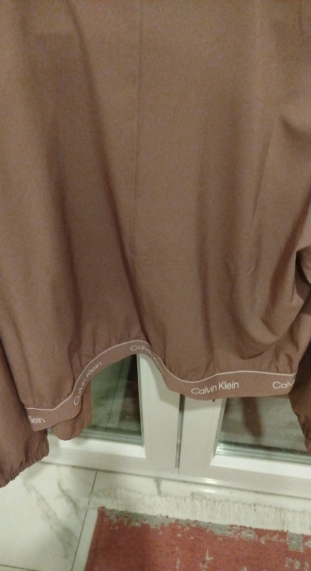 Kadın Bej Midi Ceket, Salaş Kesim, Saten Kumaş - Görsel 3