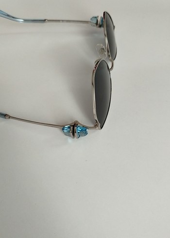 Boncuk Detaylı Mavi Kadın Güneş Gözlüğü orjinal - Görsel 2