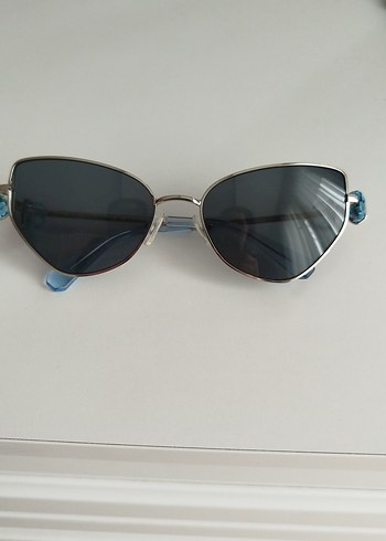 Boncuk Detaylı Mavi Kadın Güneş Gözlüğü orjinal - Görsel 4