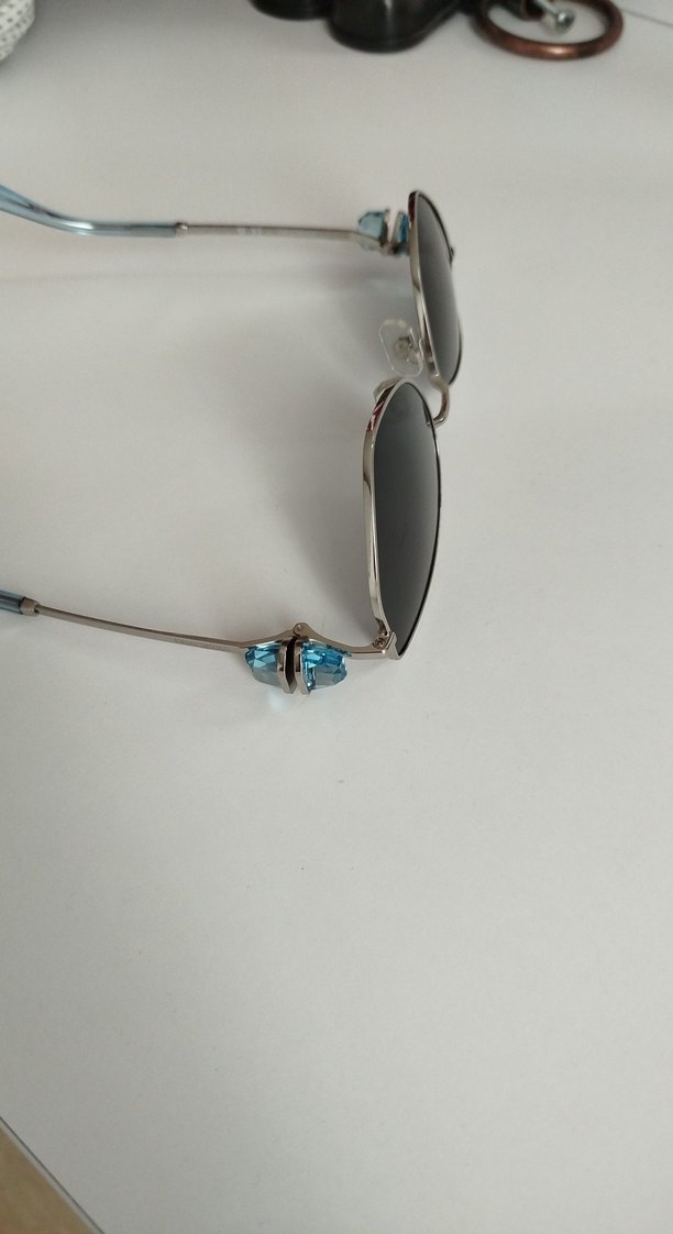 Boncuk Detaylı Mavi Kadın Güneş Gözlüğü orjinal - Görsel 2