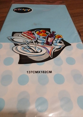 Masa Örtüsü mavi puantiyeli - Görsel 3