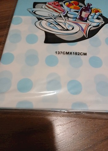 Masa Örtüsü mavi puantiyeli - Görsel 7