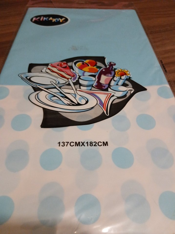 Masa Örtüsü mavi puantiyeli - Görsel 3