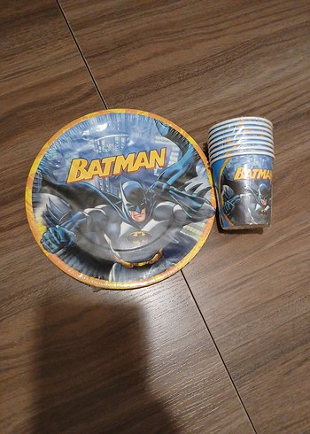 Beden Renk Batman Temalı Parti Tabak ve Bardak Seti