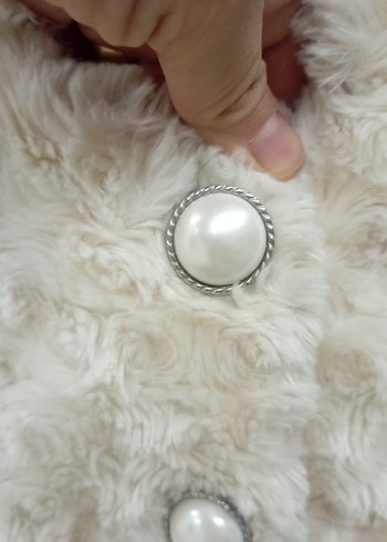 Kız Çocuk Beyaz Peluş Bohem Kaban - Görsel 2