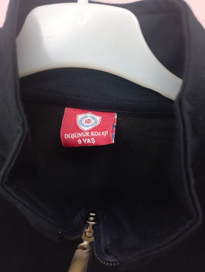 Siyah Fermuarl Sweatshirt düşünür koleji iyi durumda - Görsel 5