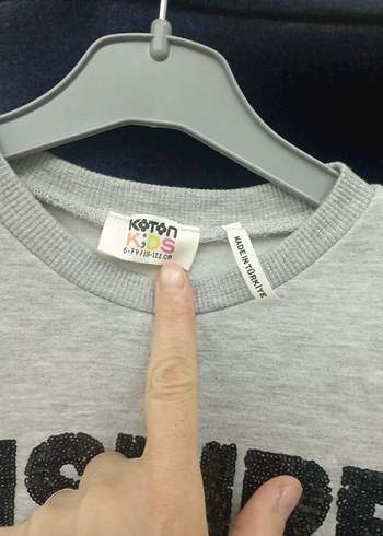 Kız Çocuk Gri Uzun Kollu Payetli Elbise - Görsel 3