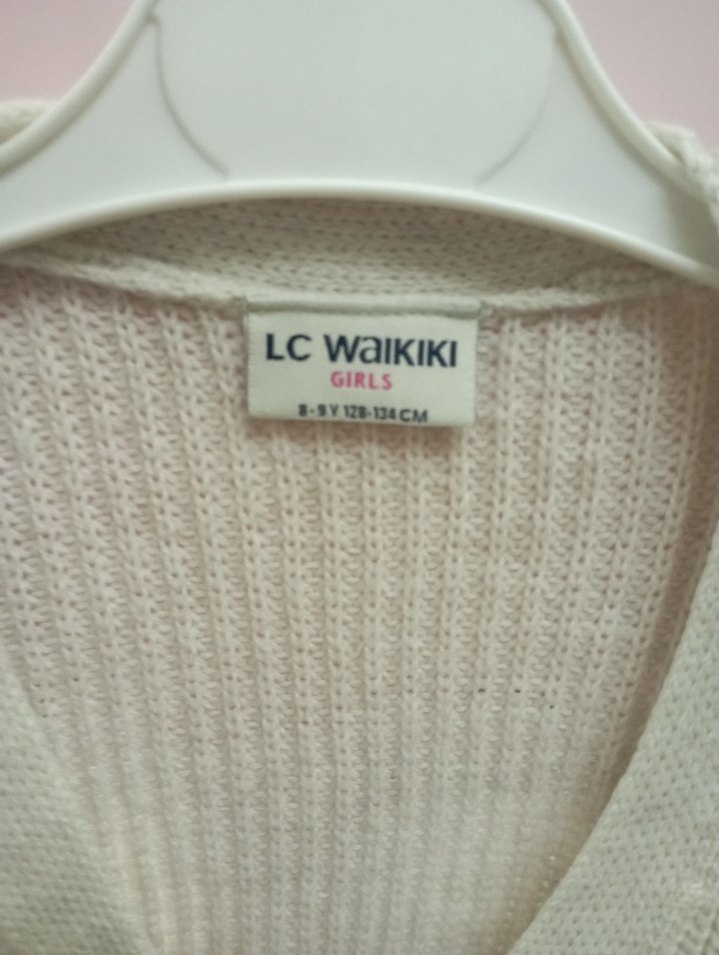 Nakışlı Beyaz Bohem Örgü Kız Hırka - Görsel 4