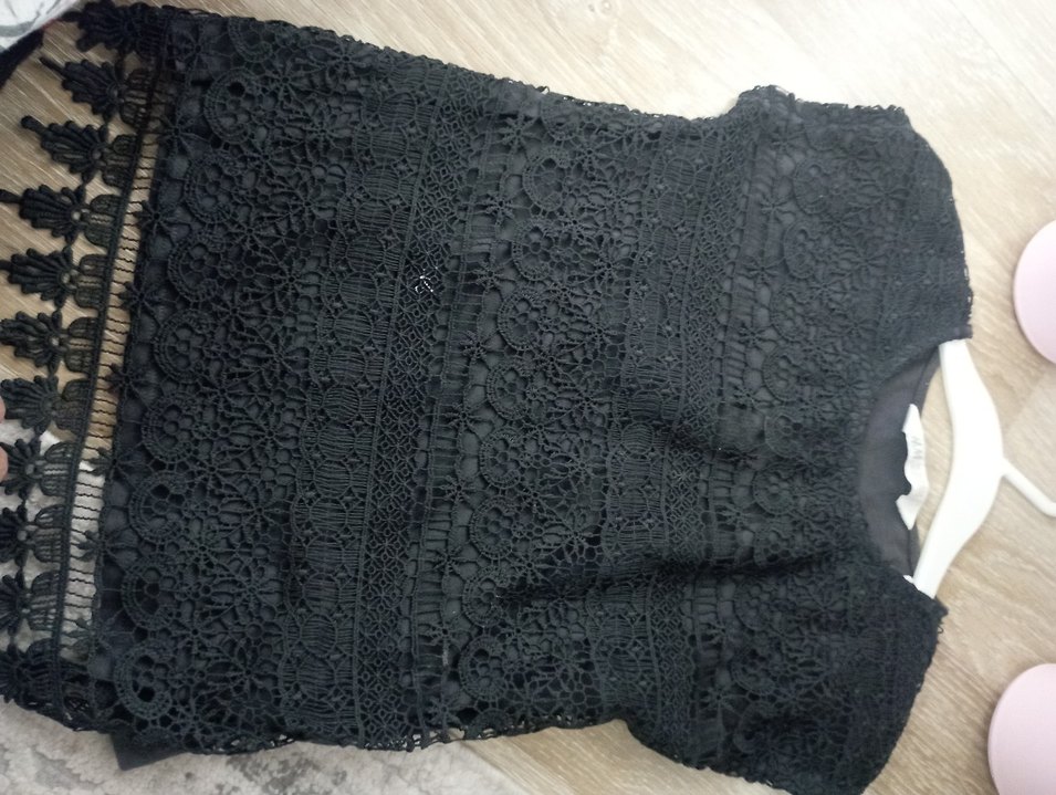 Dantelli Siyah Mini cocuk Bluz - Görsel 2