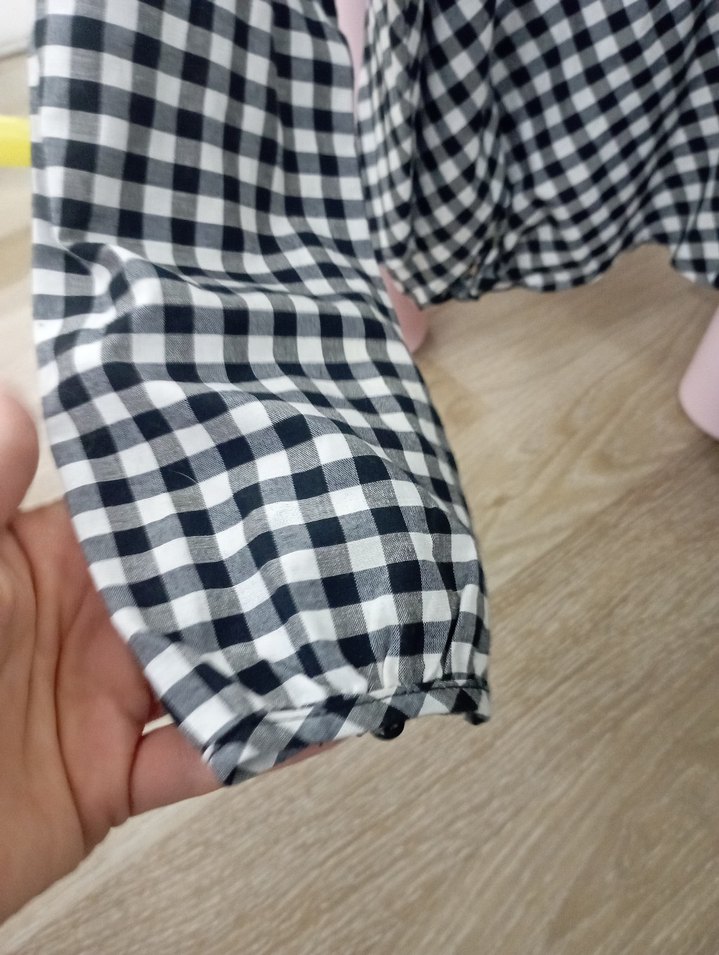 Kız Çocuk Ekose Desenli Uzun Kollu Bluz - Görsel 2