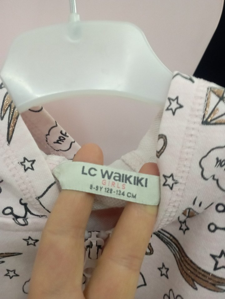 Kız Çocuk Kapüşonlu Baskılı Fermuarlı Yelek - Görsel 4