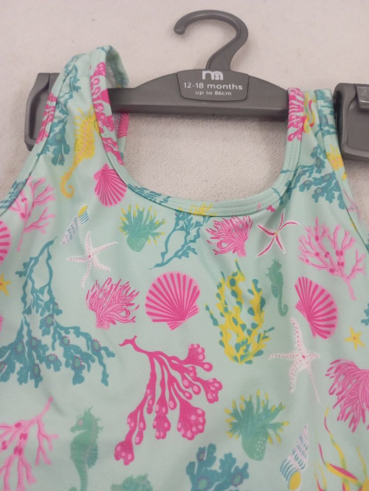 Kız Çocuk Pastel Deniz Desenli Mayo - Görsel 2