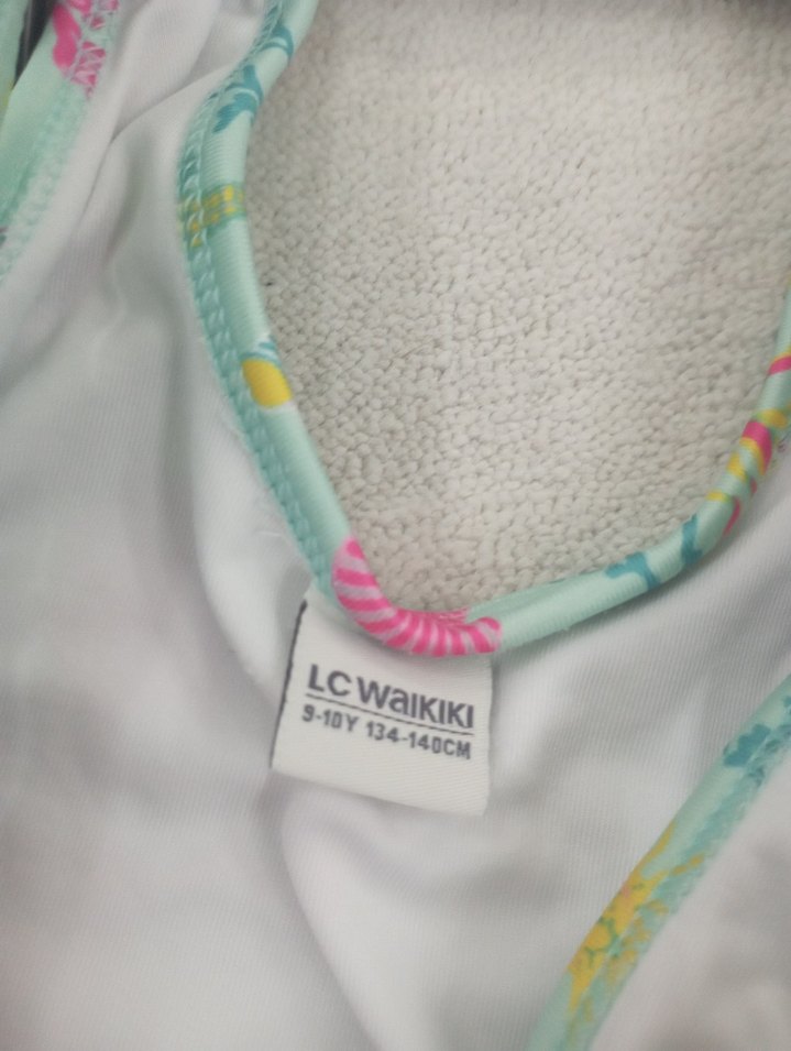 Kız Çocuk Pastel Deniz Desenli Mayo - Görsel 4