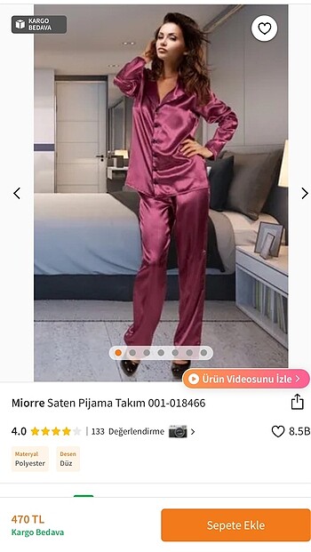 Miorre Saten Pijama