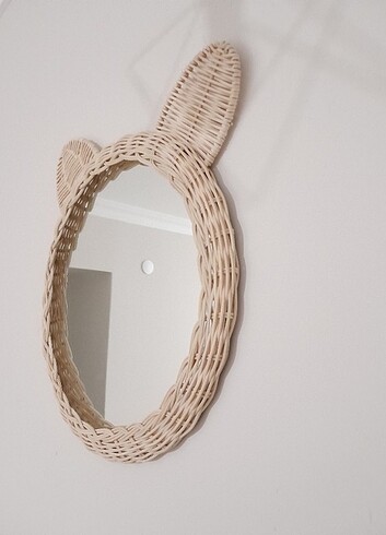 Tasarımcı Rattan bambu dekor ayna