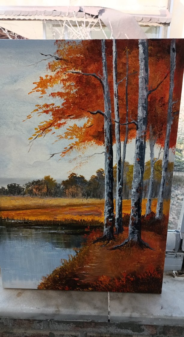 Kahverengi Tonlarda Sonbahar Manzarası . - Görsel 2