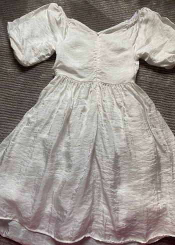 Beyaz Bambu Midi Bohem Elbise - Görsel 2