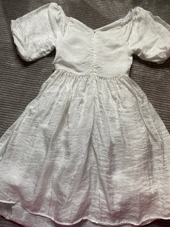 Beyaz Bambu Midi Bohem Elbise - Görsel 2