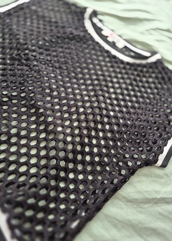 s Beden gri Renk Koton siyah Fileli Spor Biker tshirt
