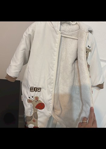 Beyaz Fermuarlı Tulum - Görsel 2