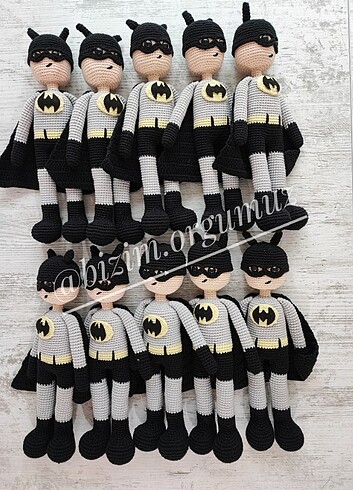  Amigurumi Batman Organik Oyuncak 