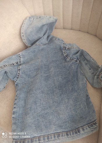 diğer Beden Düğmeli Mavi Denim Ceket