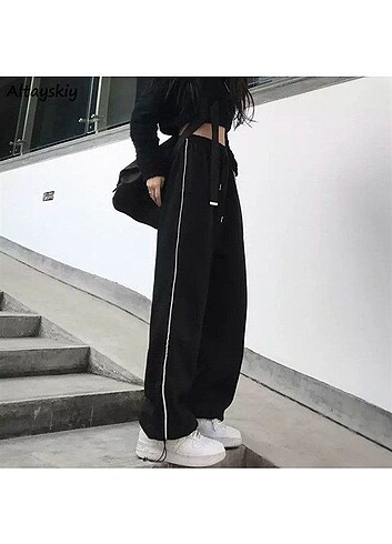 Siyah tracksuit oversize eşofman altı 