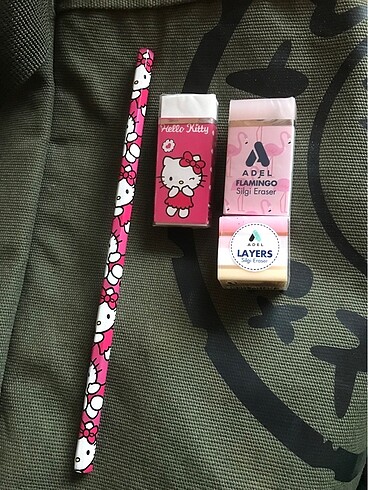 hello kitty kalem ve silgi