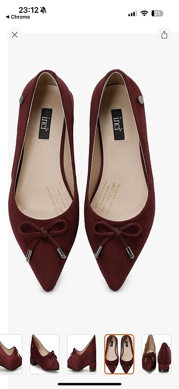 İNCİ HELEN 3PR BORDO KADIN BABET