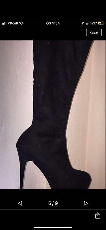 37,5 Beden siyah Renk Siyah Kadife Uzun Çizme