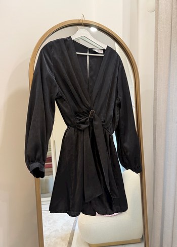 Siyah Mini Boy Salaş Kadın tulum - Görsel 2