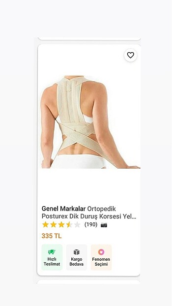 Dik duruş korsesi M bede