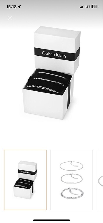  Beden gri Renk Calvin Klein Erkek Bileklik Seti