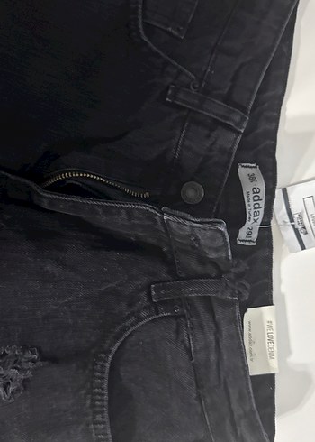 38 Beden siyah Renk Siyah Yırtık Mini Denim Şort 6